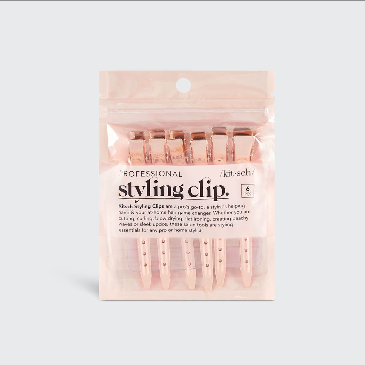 Rose Gold Styling Hair Clips 6pc Set - Image 3