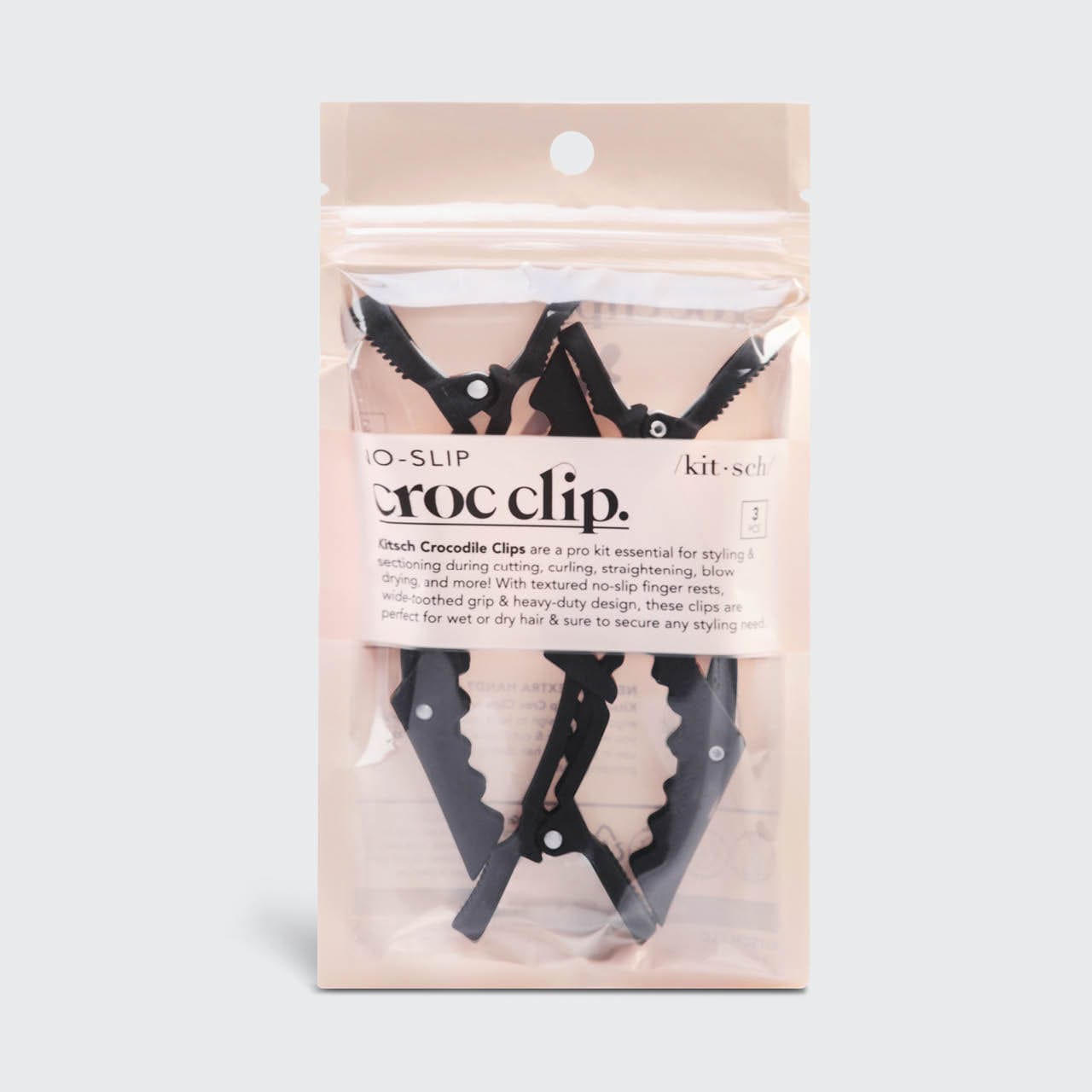Black No-Slip Crocodile Clips 3pc Set - Image 2