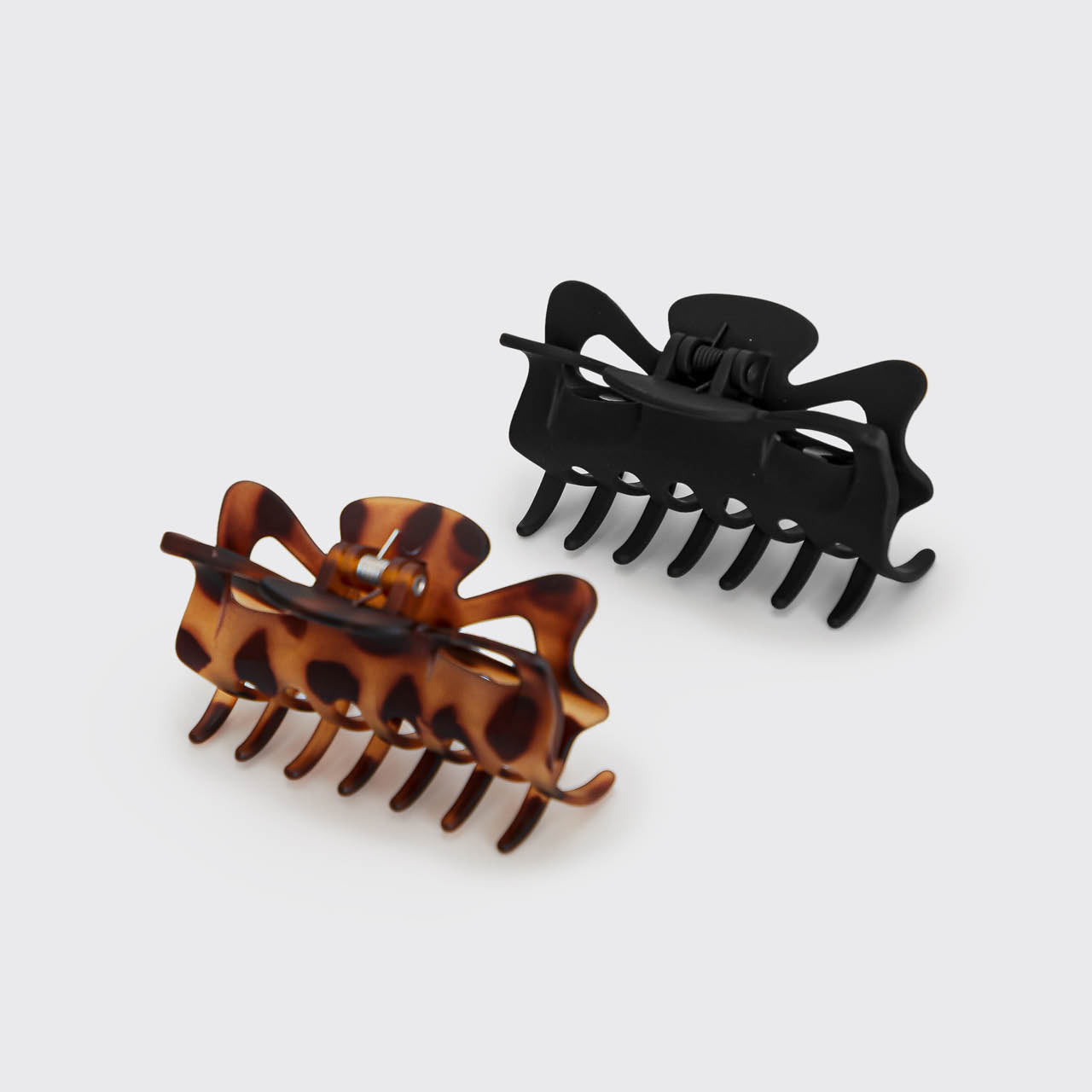 Black & Tort Claw Clips 2pc Set - Large - Image 3