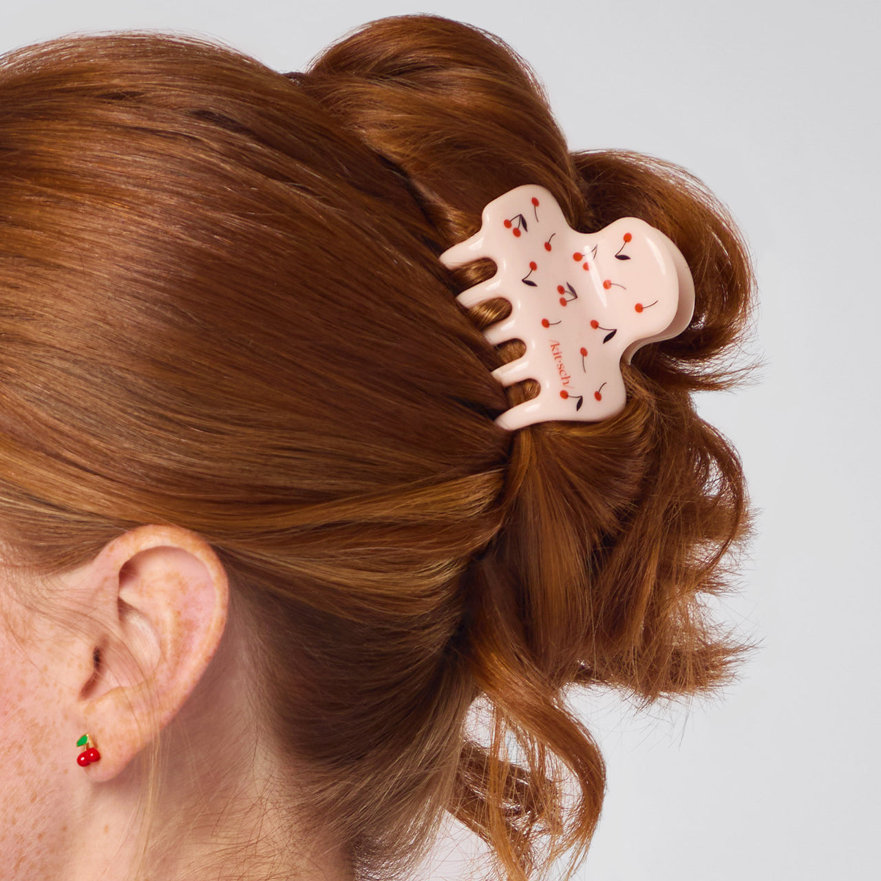 Cherry Print Cloud Claw Clip - Medium - Image 2