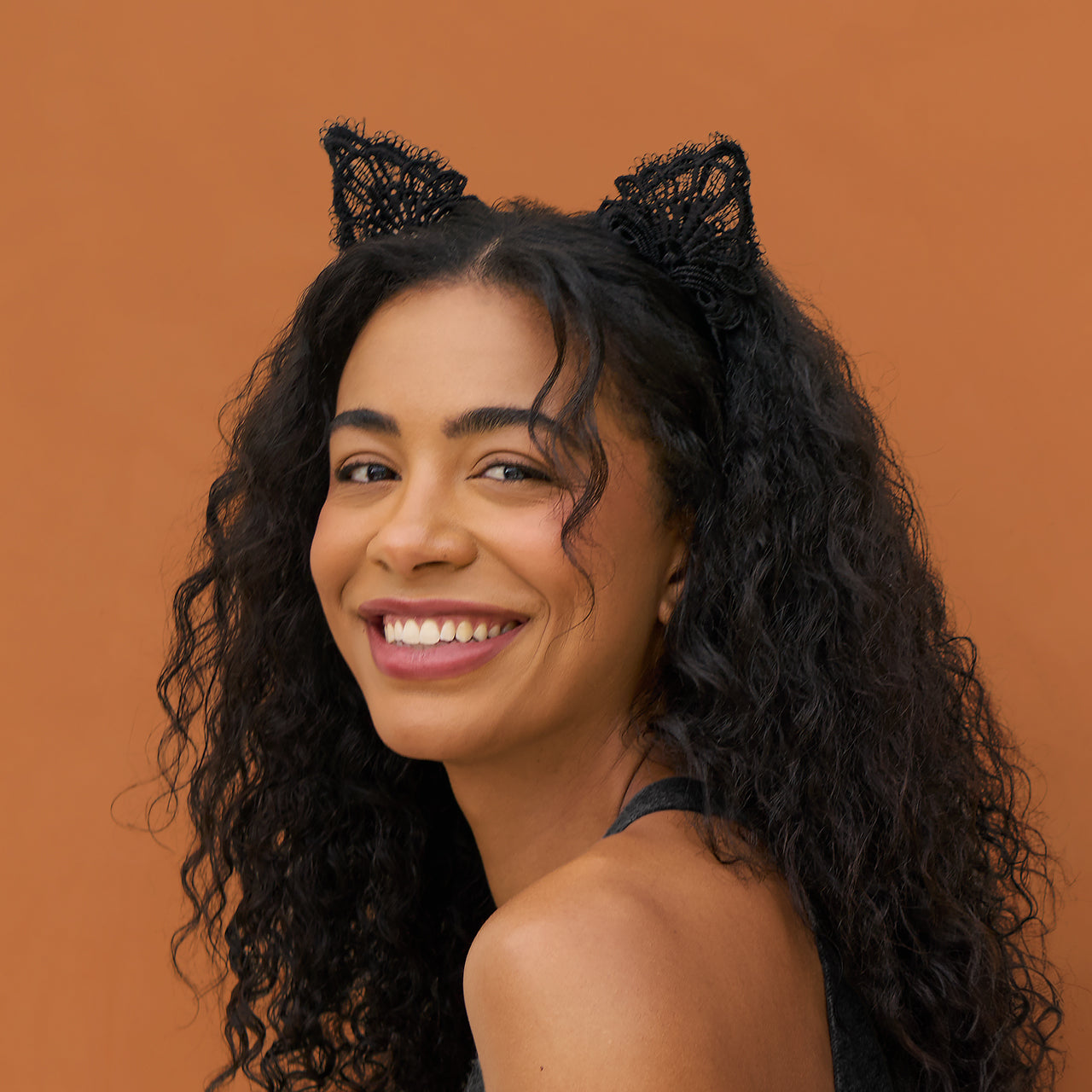 Black Cat Lace Headband & Mask - Image 4