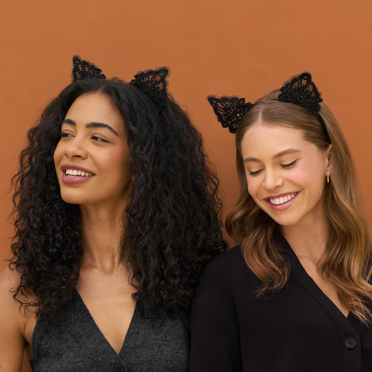Black Cat Lace Headband & Mask - Image 3