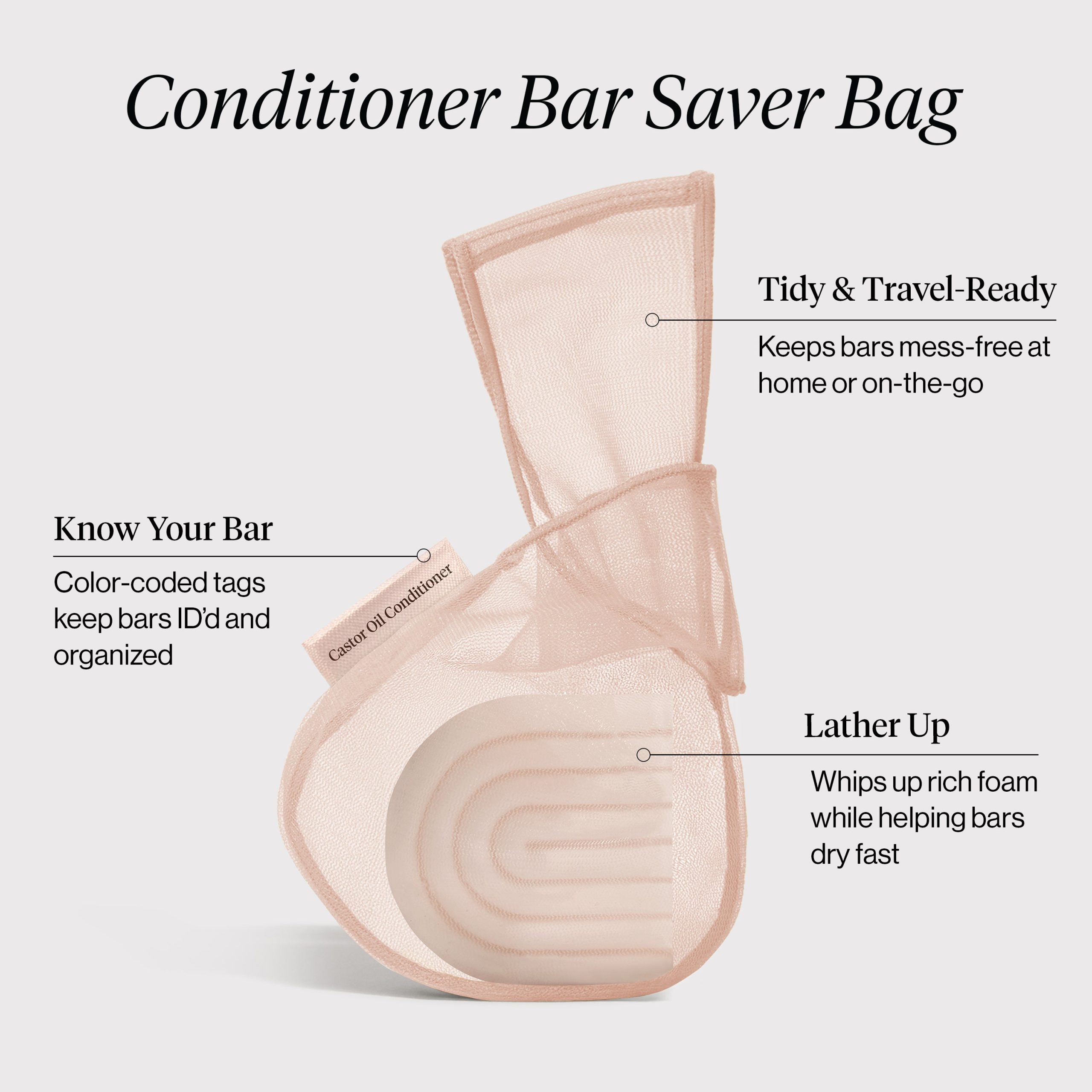 Castor Oil Conditioner Bar Saver Bag - Image 3