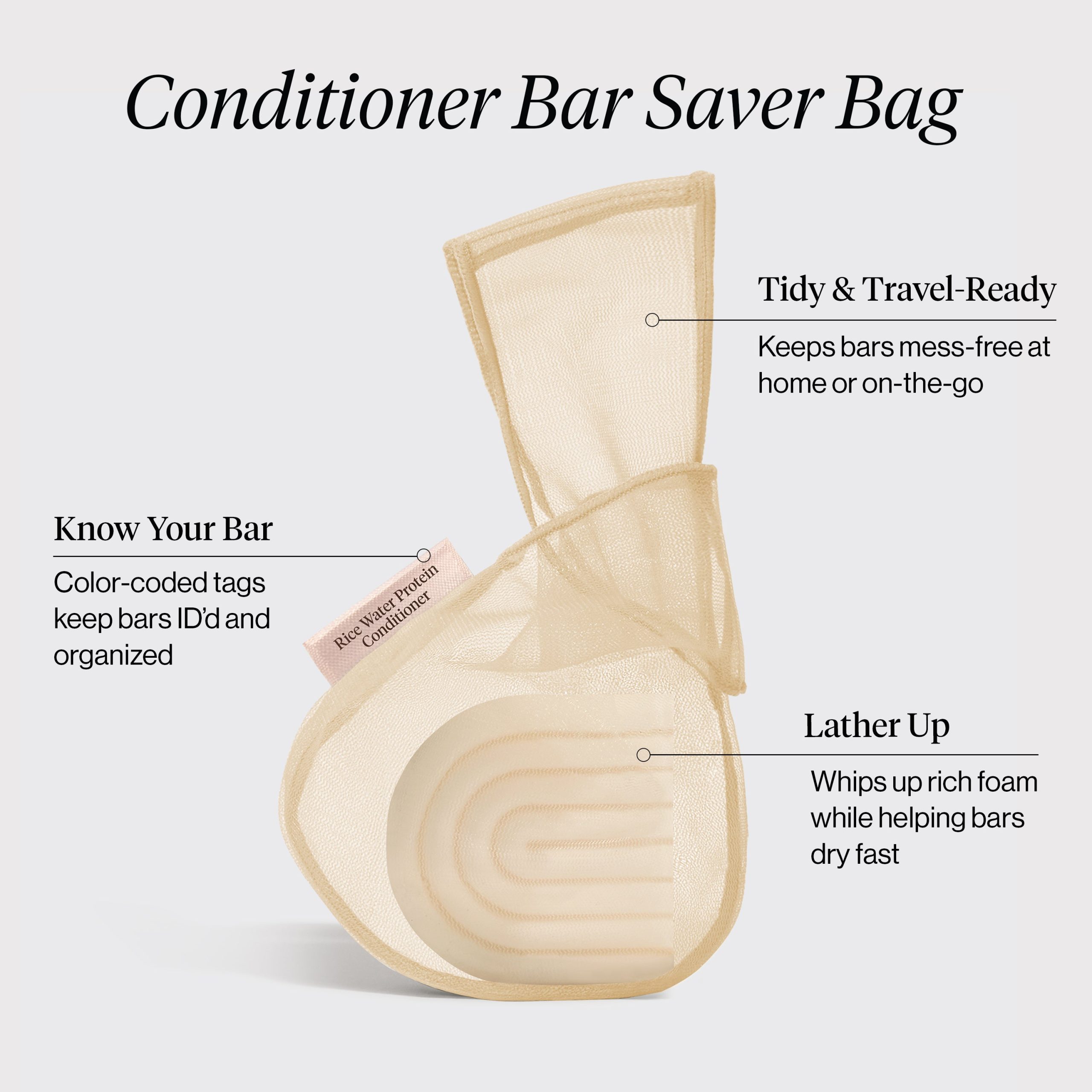 Rice Water Protein Conditioner Bar Saver Bag - Image 3