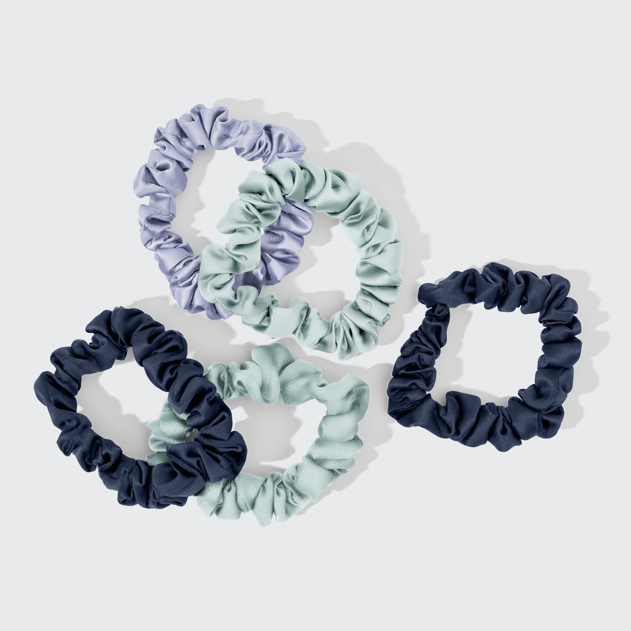 Garden Bouquet Ruched Satin Scrunchies 5pc Set - Image 6