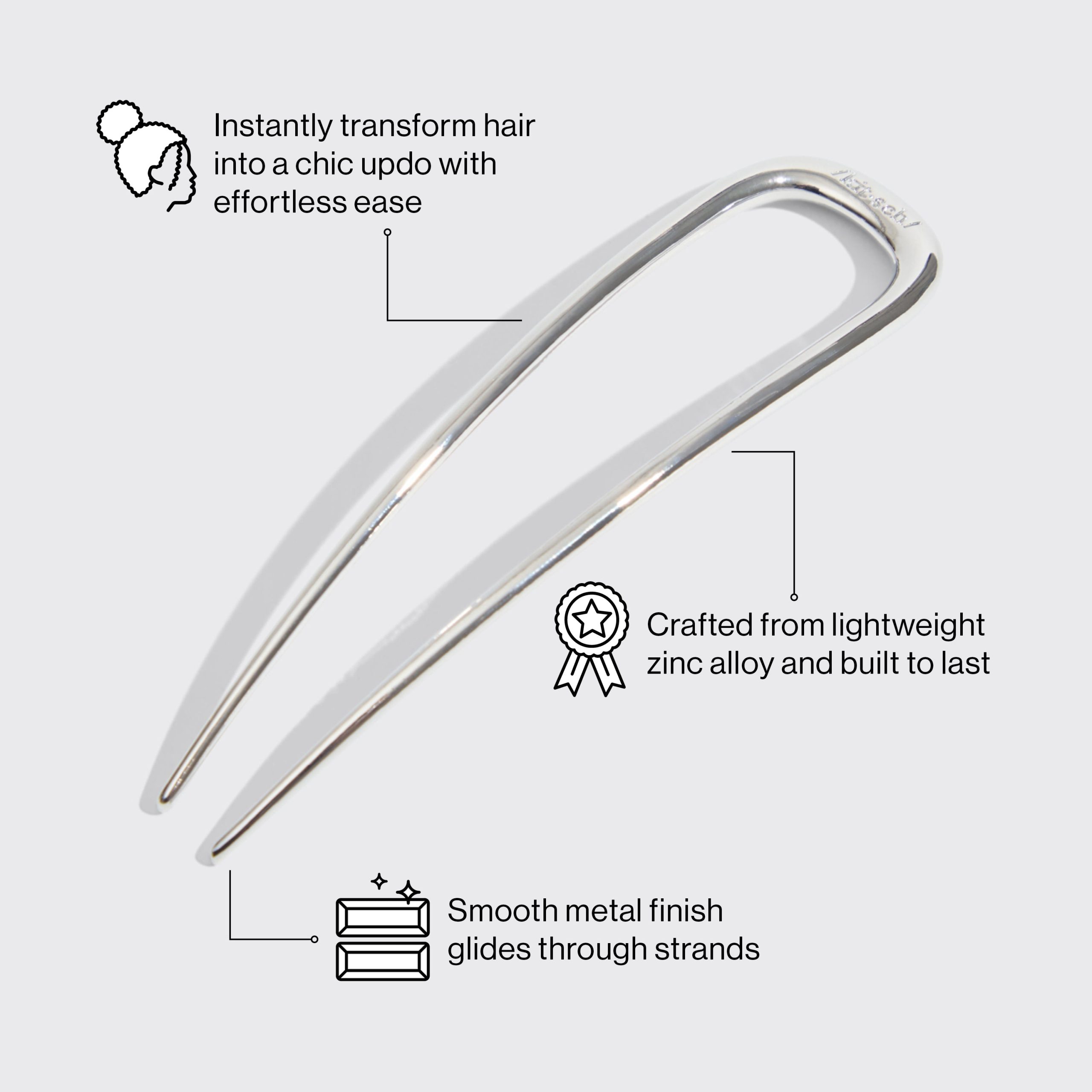Silver French Hair Pin - Image 4