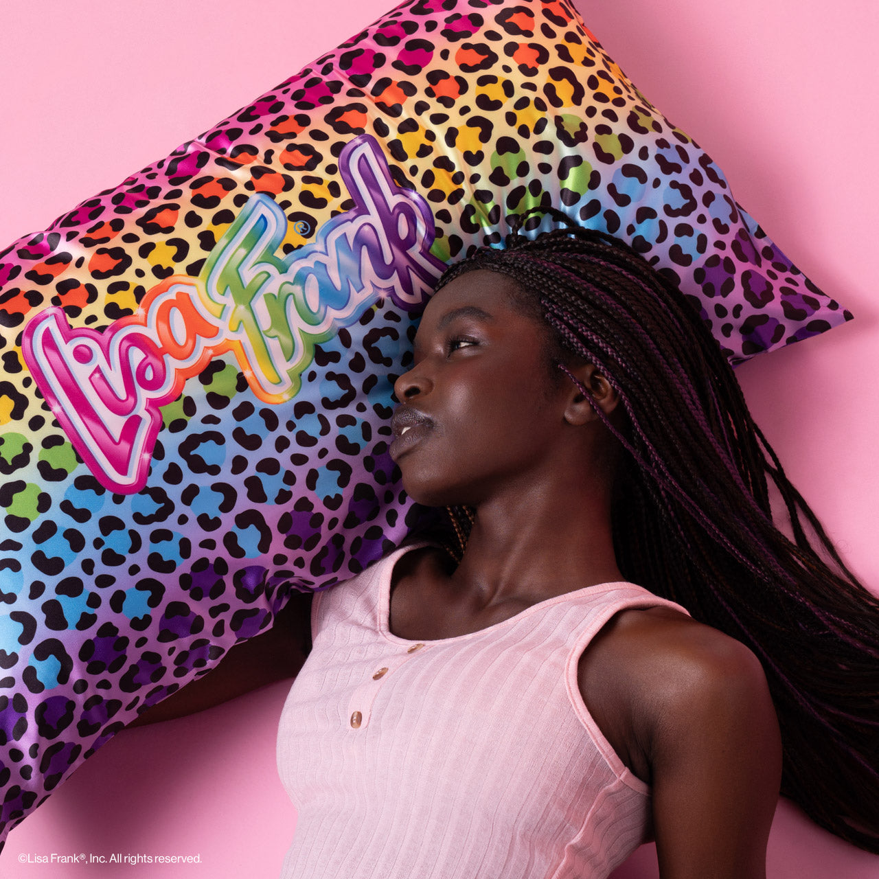 Lisa Frank x Kitsch Satin Pillowcase in Rainbow Leopard 2 Pack - Image 2