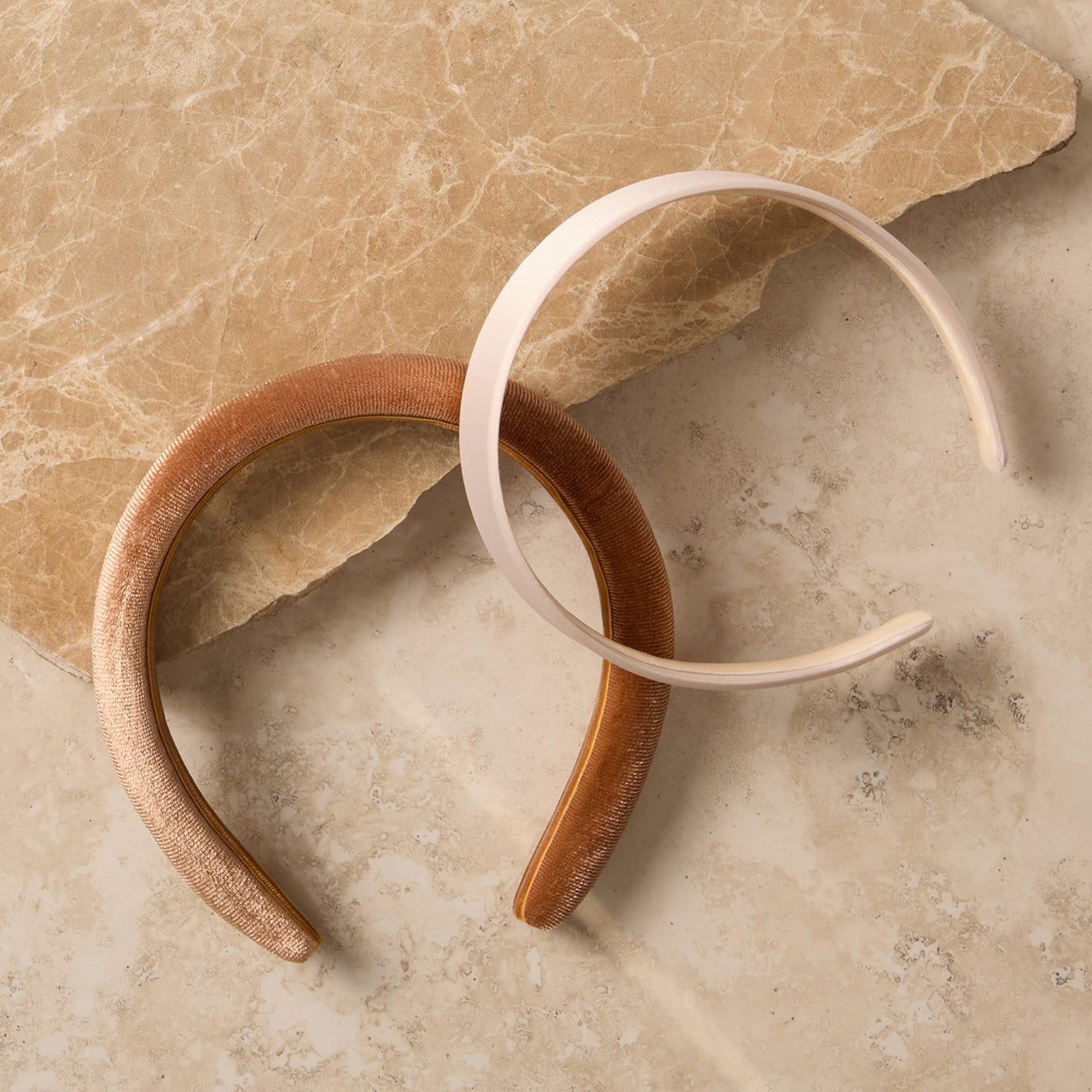 Cream & Camel Satin & Velvet Headbands - Image 5