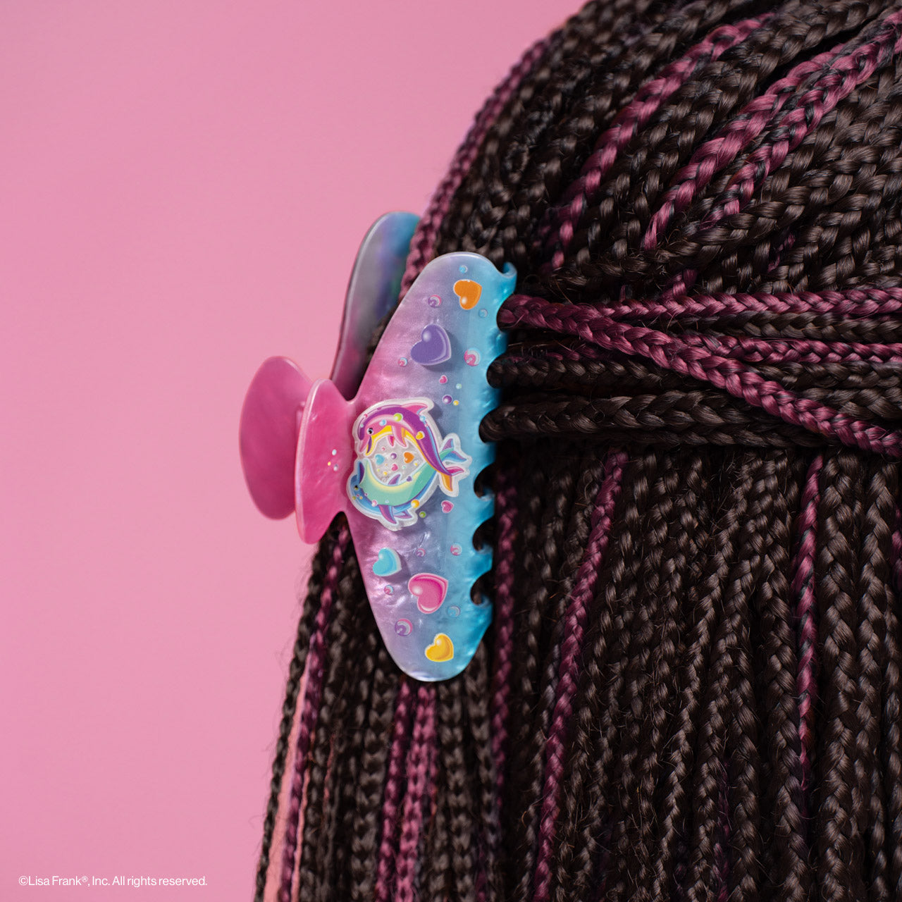 Lisa Frank x Kitsch Glitter Claw Clip in Dancing Dolphins™ - Image 2