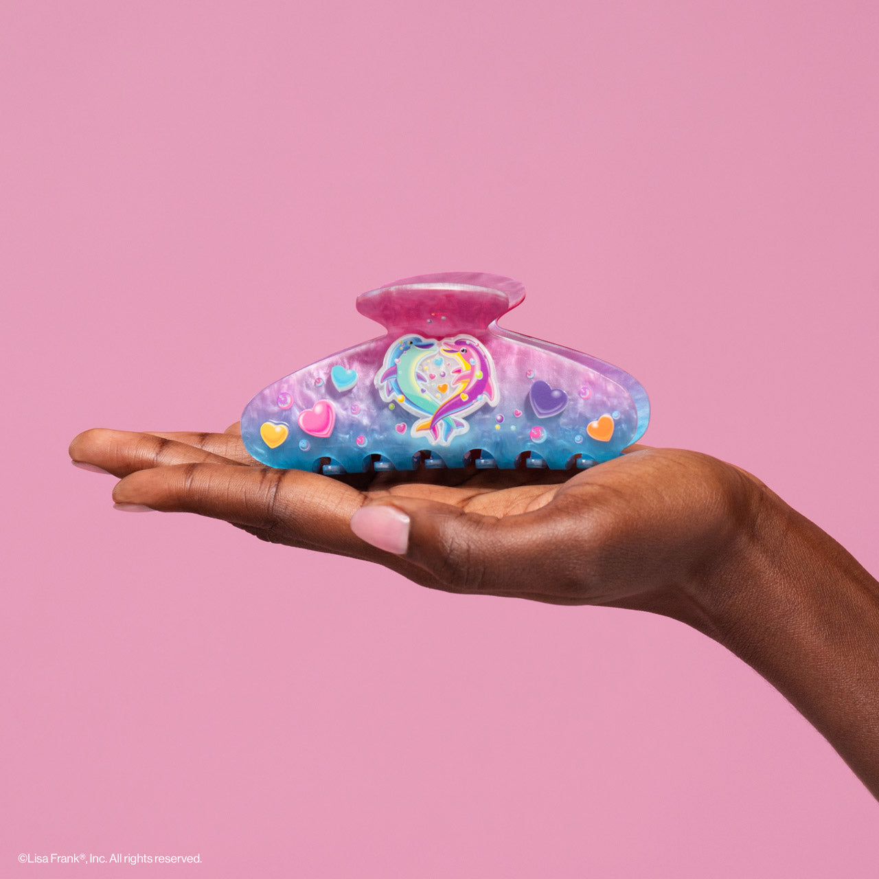 Lisa Frank x Kitsch Glitter Claw Clip in Dancing Dolphins™ - Image 3