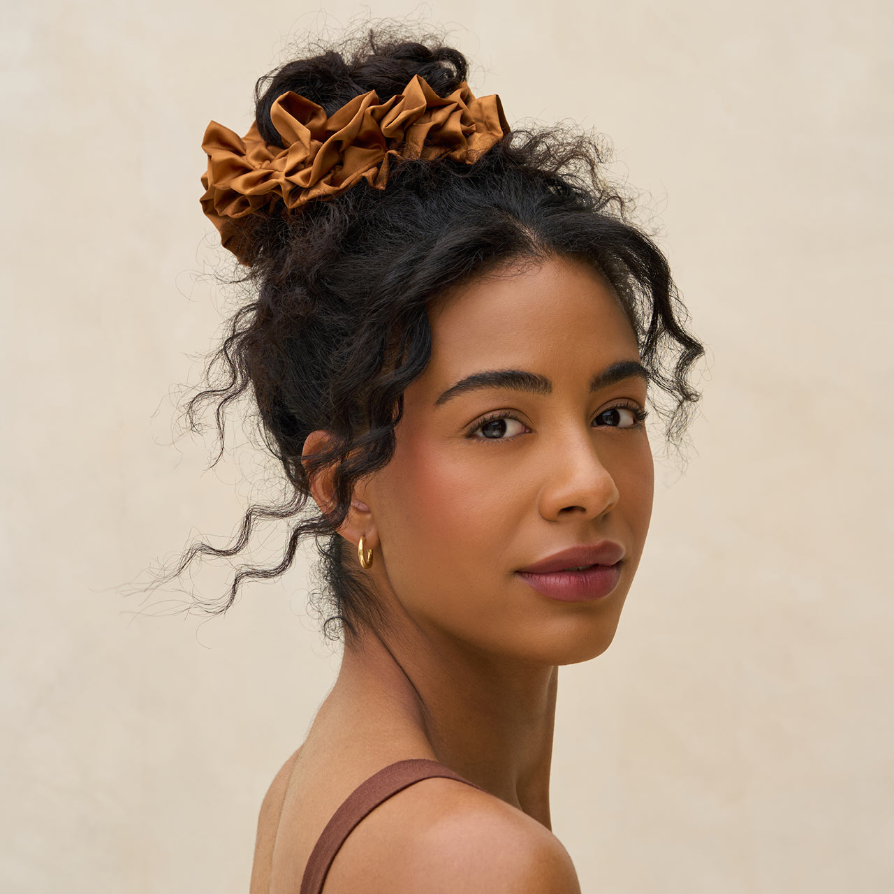 Camel Ruffle Scrunchie - Image 2