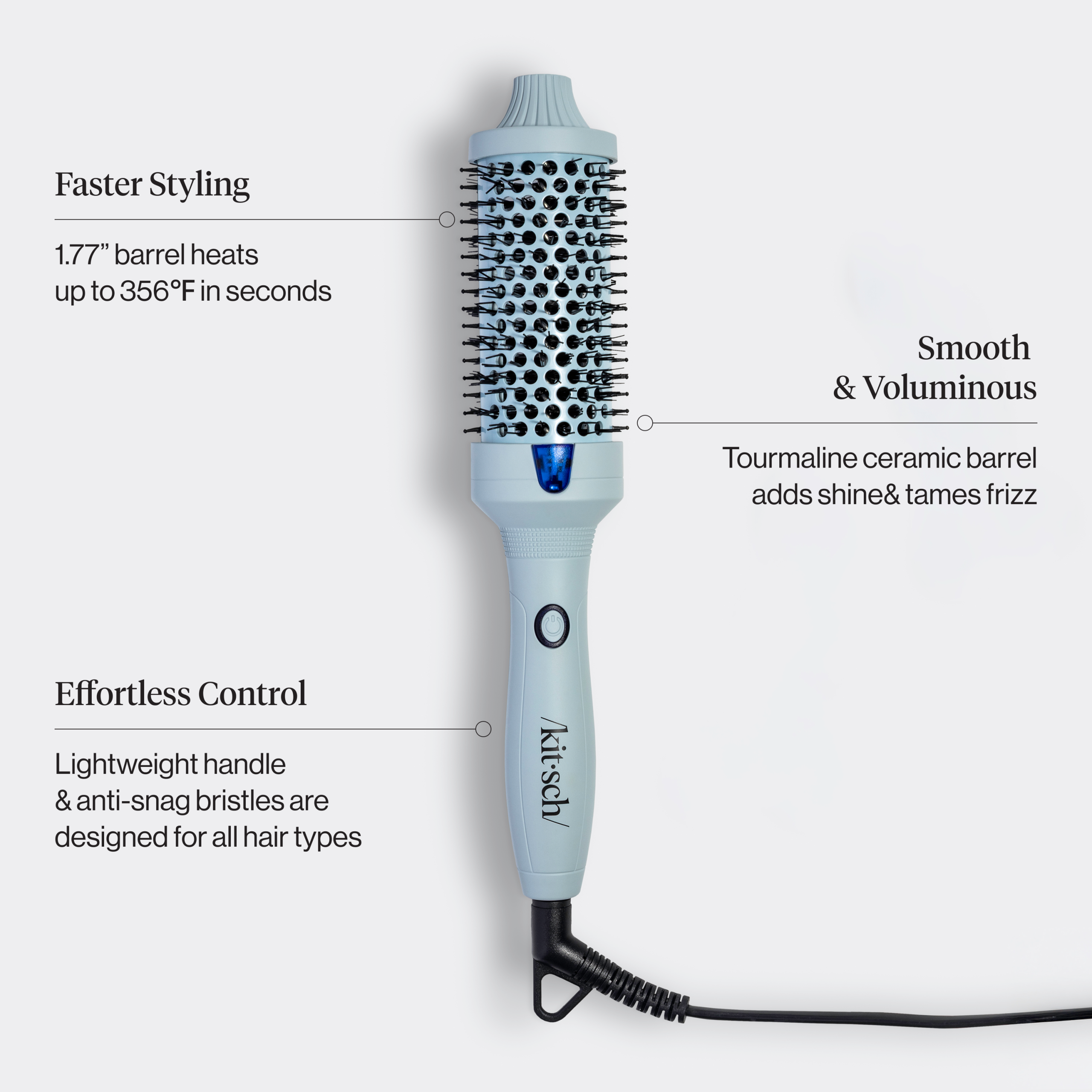 Haze Blue Volumizing Thermal Round Brush - Large - Image 3
