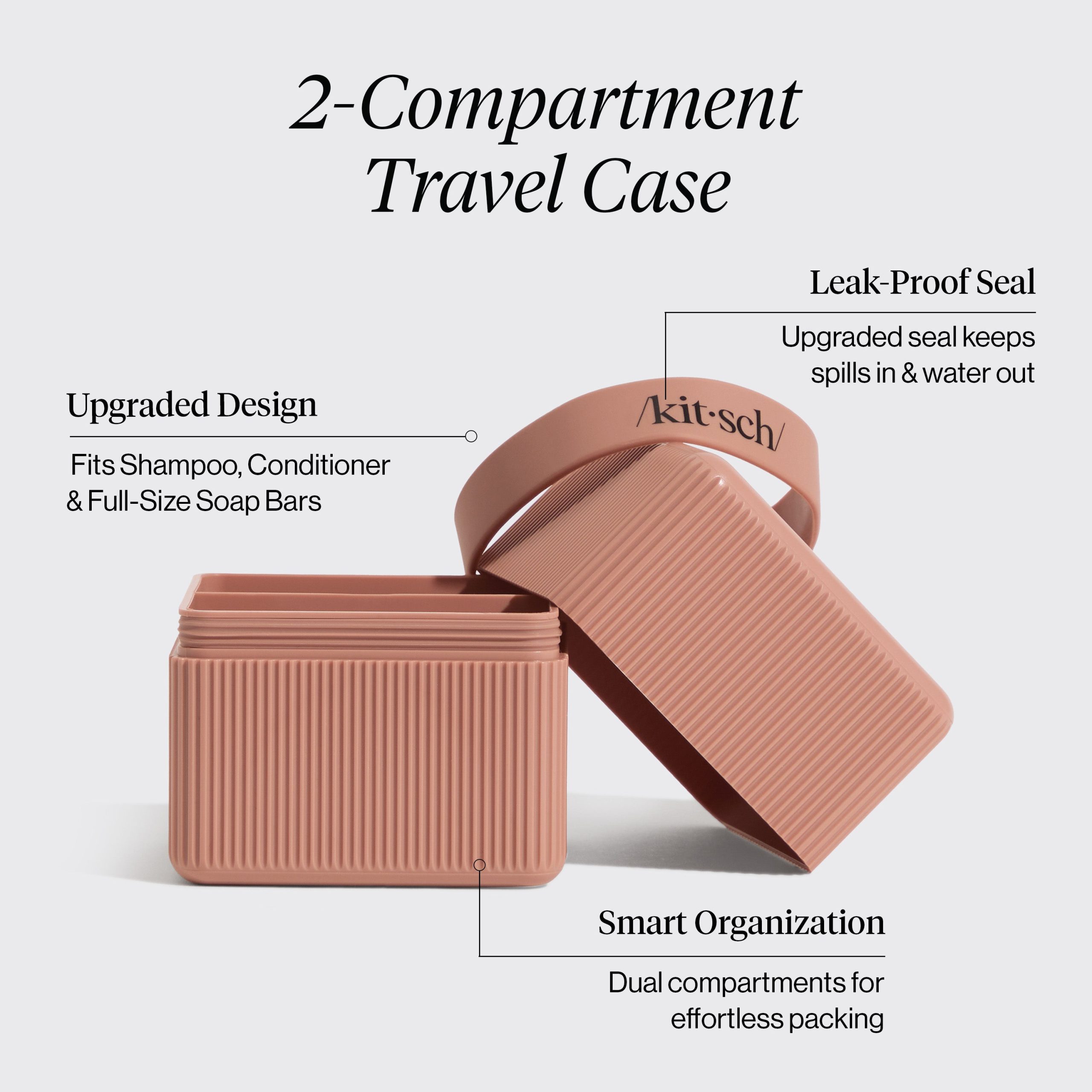 2-Compartment Travel Case - Terracotta - Image 2