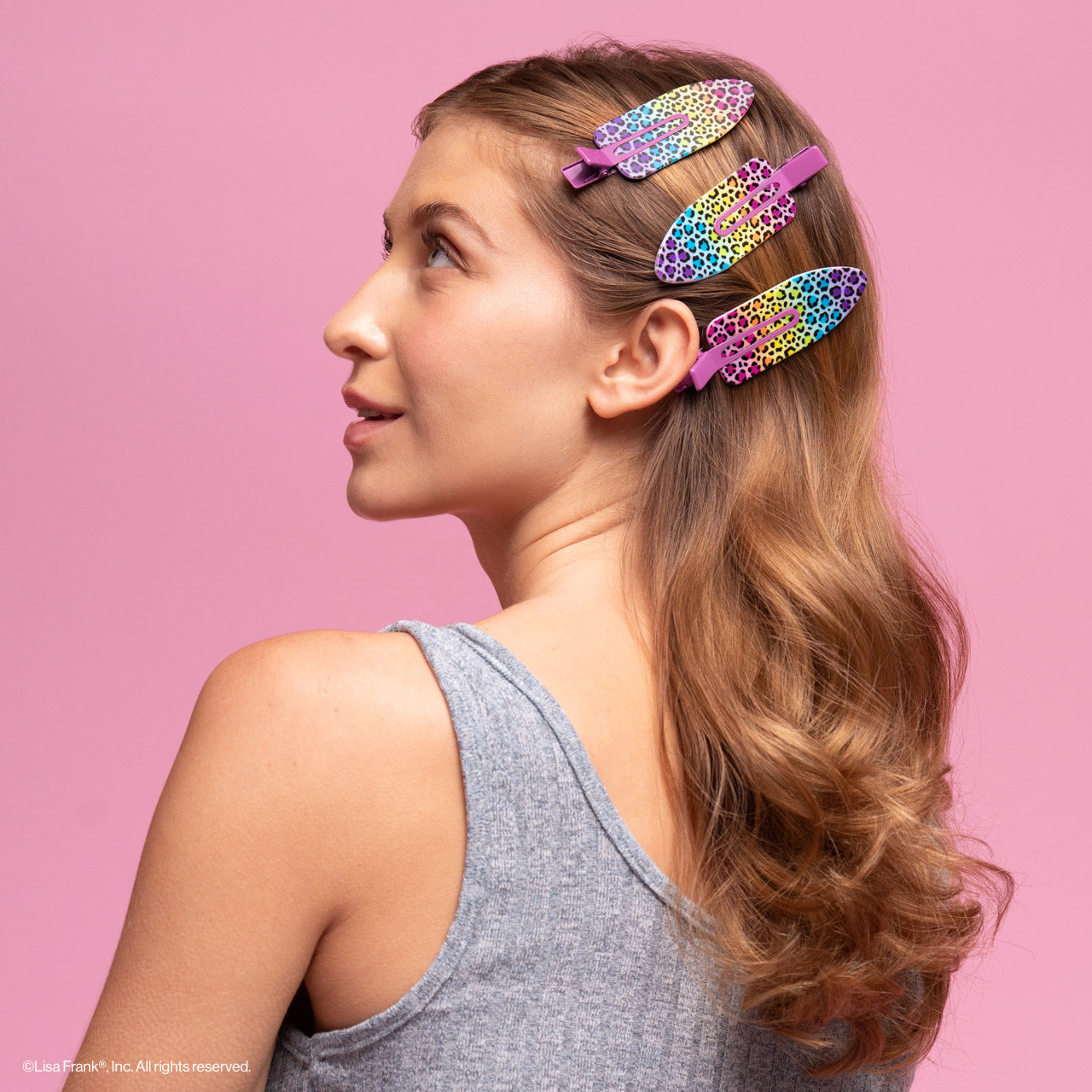 Lisa Frank x Kitsch XL Creaseless Clips in Rainbow Leopard - Image 2