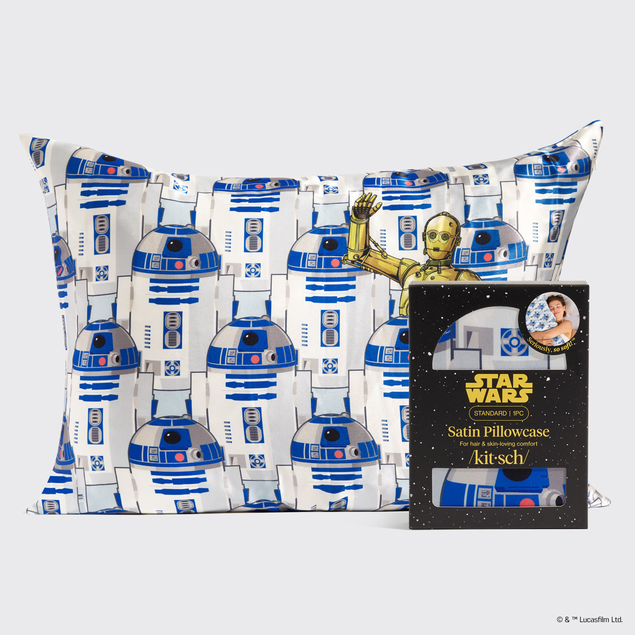 Star Wars™ & Kitsch Satin Pillowcase in R2-D2 & C-3PO 2 Pack