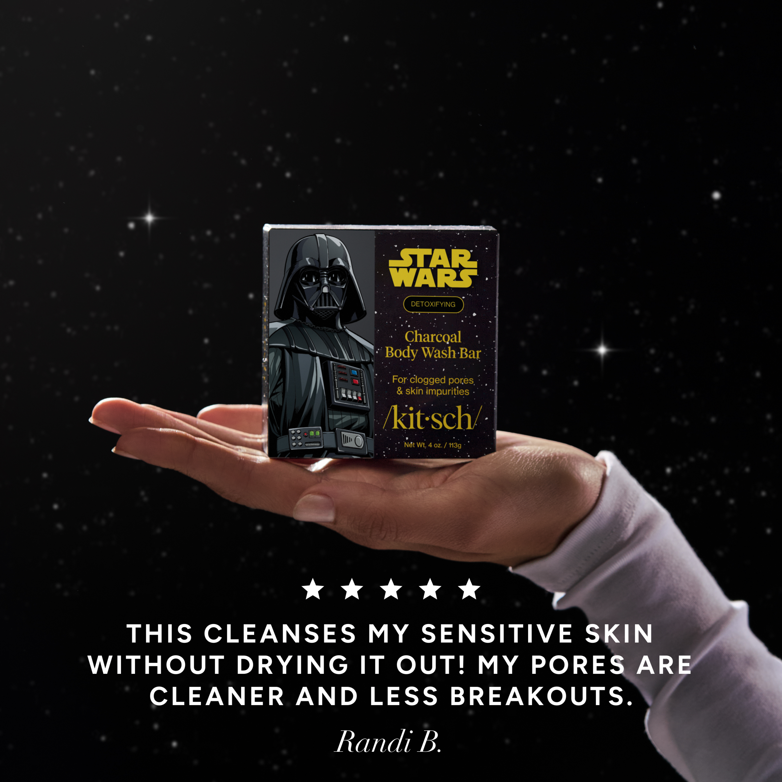 Star Wars™ & Kitsch Charcoal Detoxifying Solid Body Wash - Darth Detox - Image 2