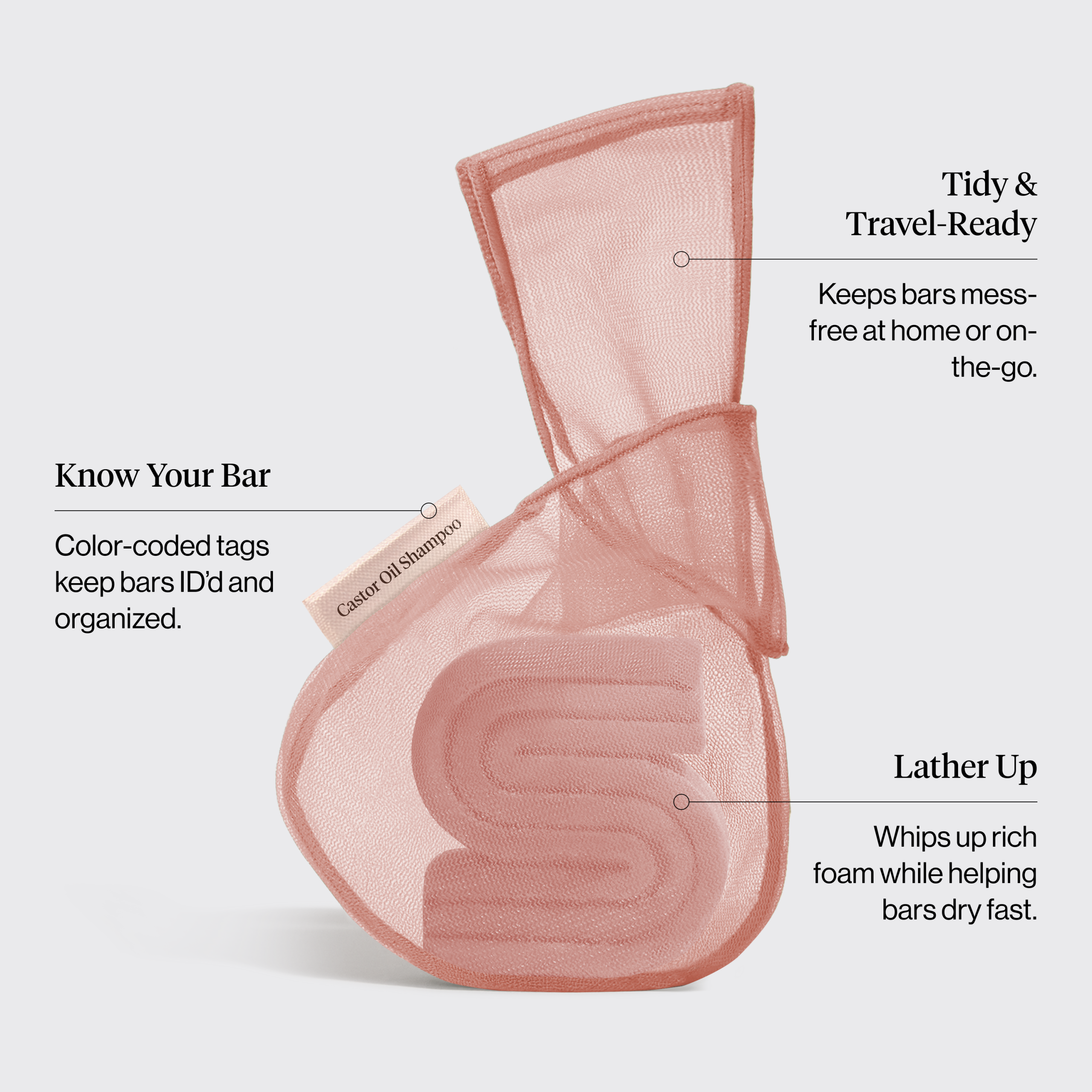 Castor Oil Shampoo Bar Saver Bag - Image 3
