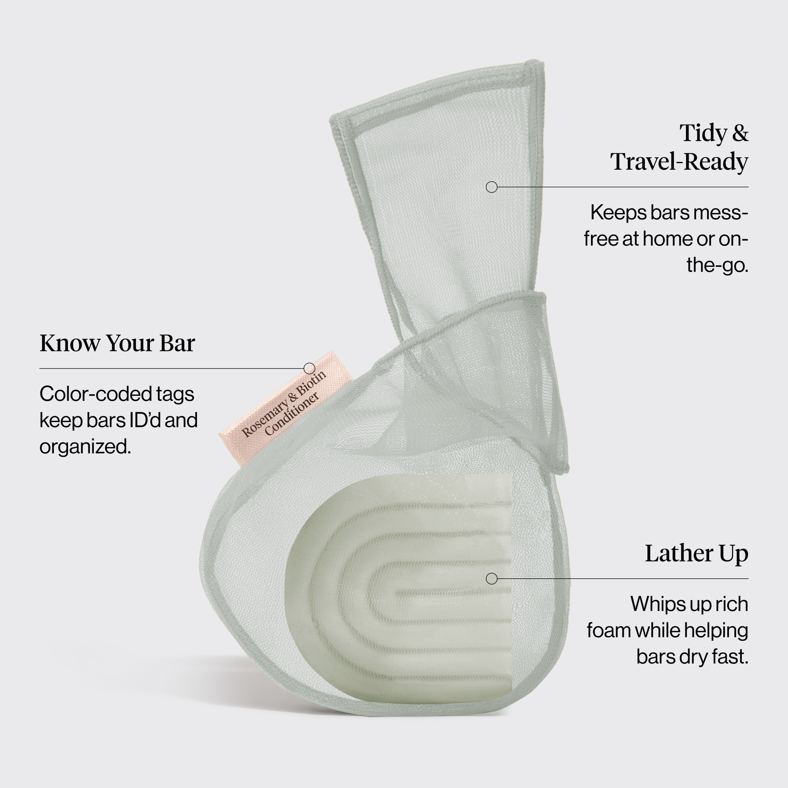 Rosemary & Biotin Conditioner Bar Saver Bag - Image 3