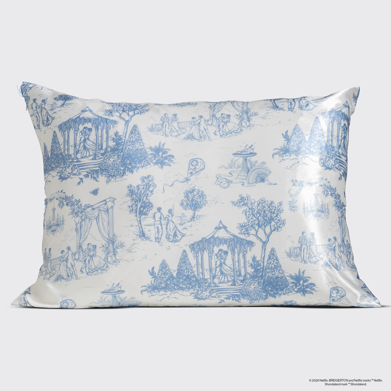 Bridgerton x Kitsch Satin Pillowcase in Garden Toile 2 Pack - Image 5