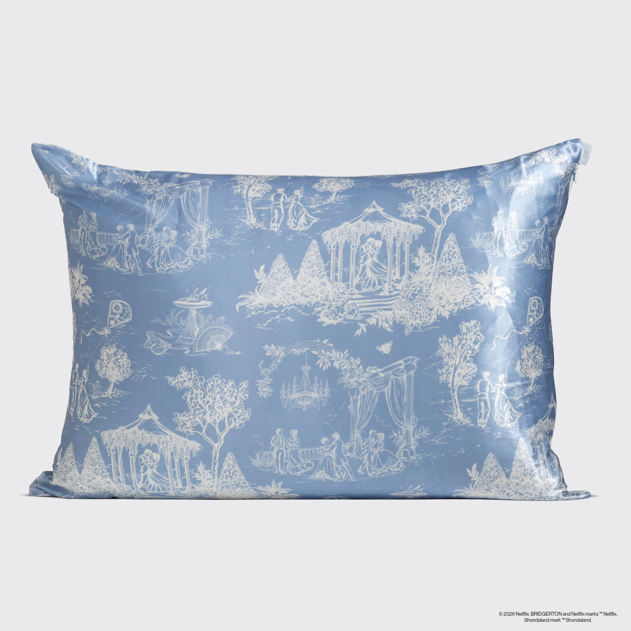 Bridgerton x Kitsch Satin Pillowcase in Garden Toile 2 Pack - Image 3