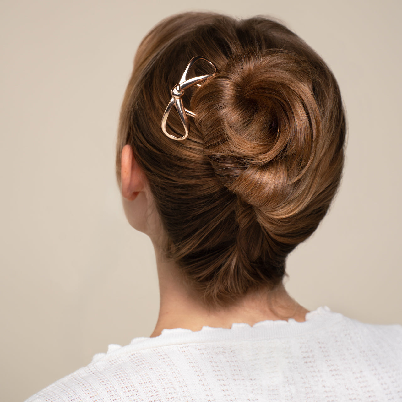 Gold Bow French Hair Pin - Mini - Image 2