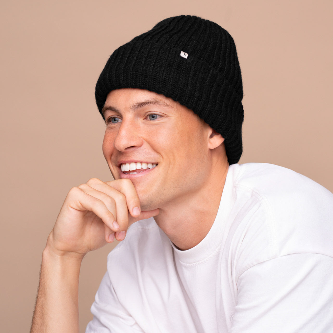 Glazey™ Satin-Lined Beanie in Black - Image 4