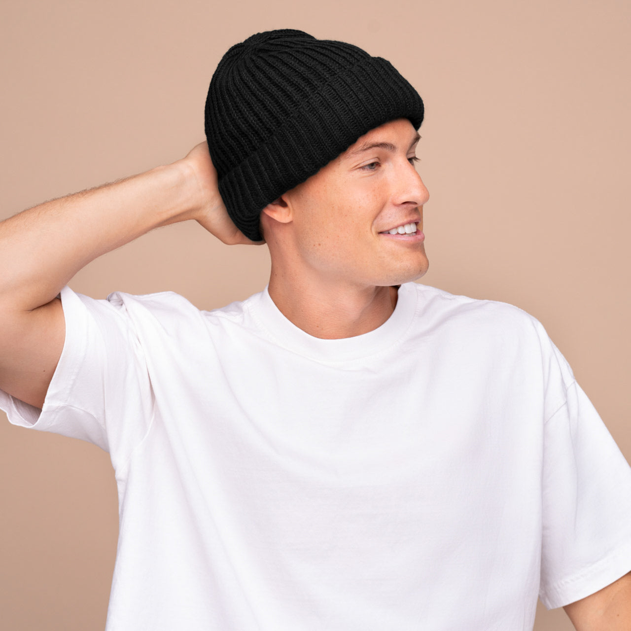 Glazey™ Satin-Lined Beanie in Black - Image 3