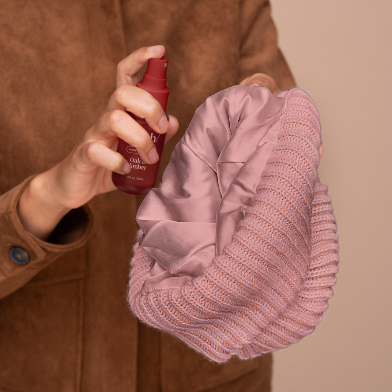 Glazey™ Satin-Lined Beanie in Blush - Image 4