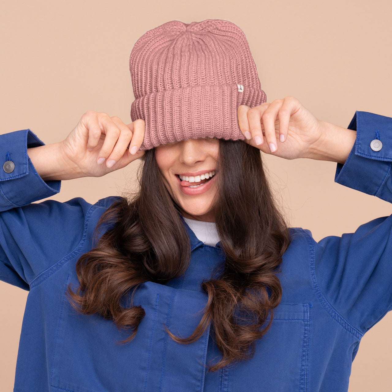 Glazey™ Satin-Lined Beanie in Blush - Image 5