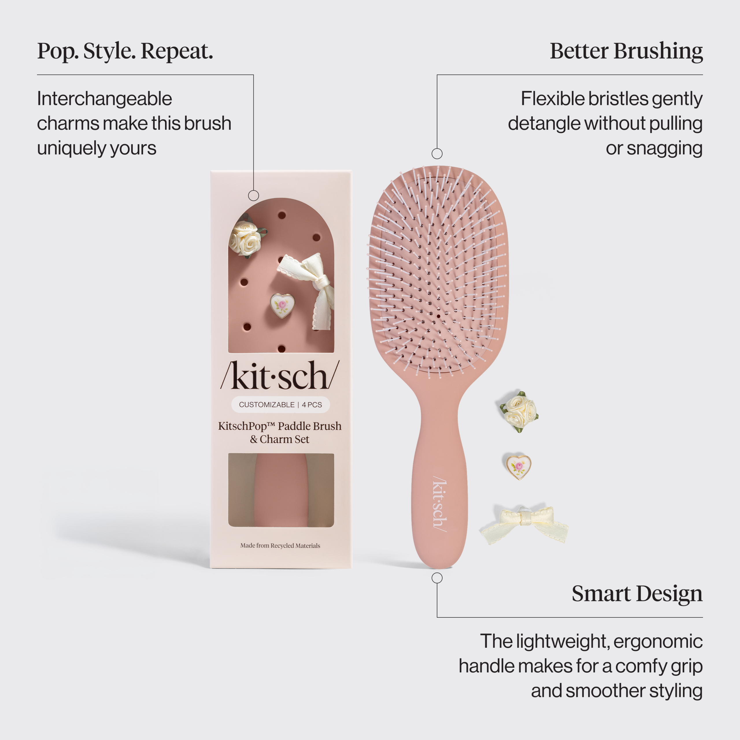 KitschPop™️ Paddle Brush in Terracotta - Image 2