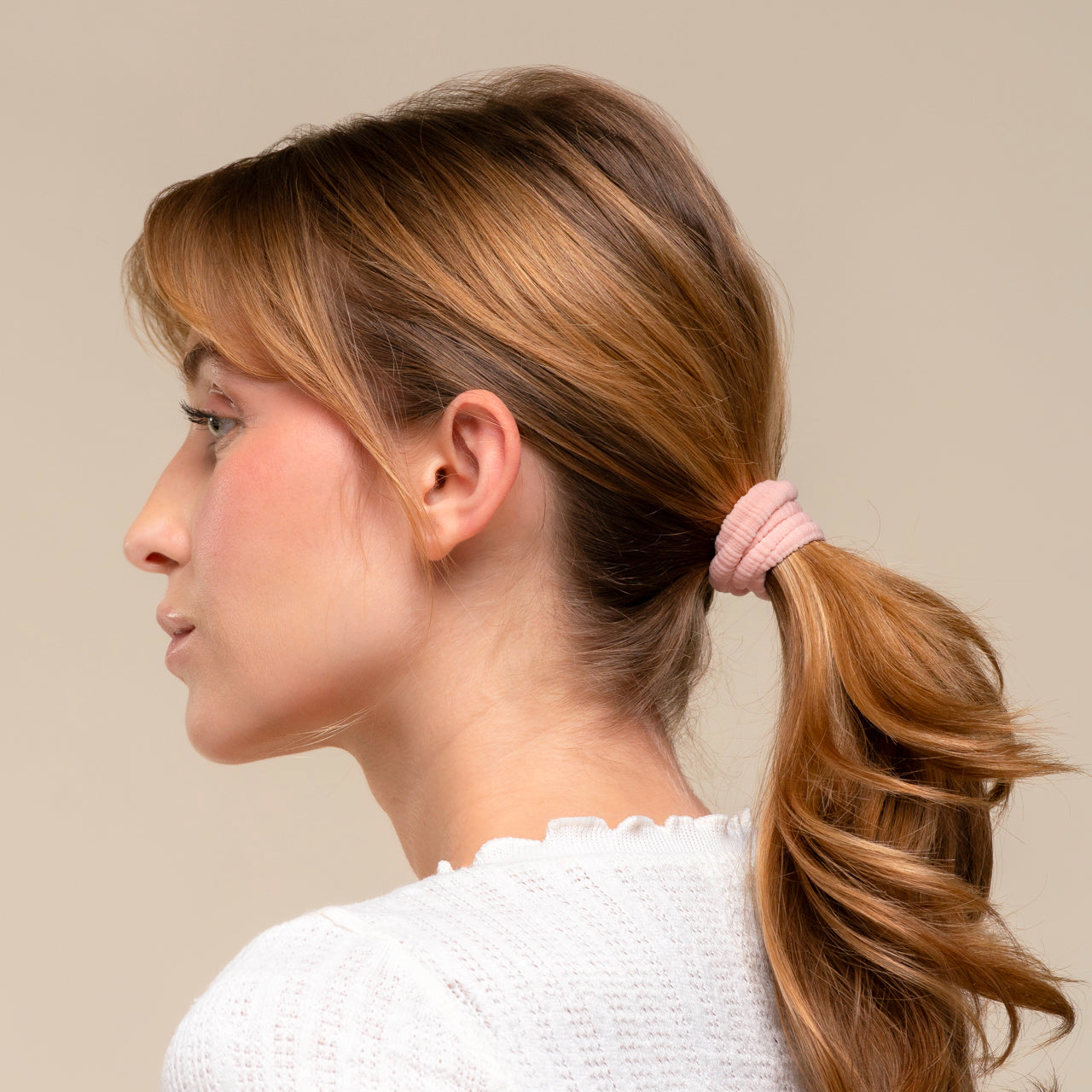 Blush Ribbed Hair Elastics - Image 2