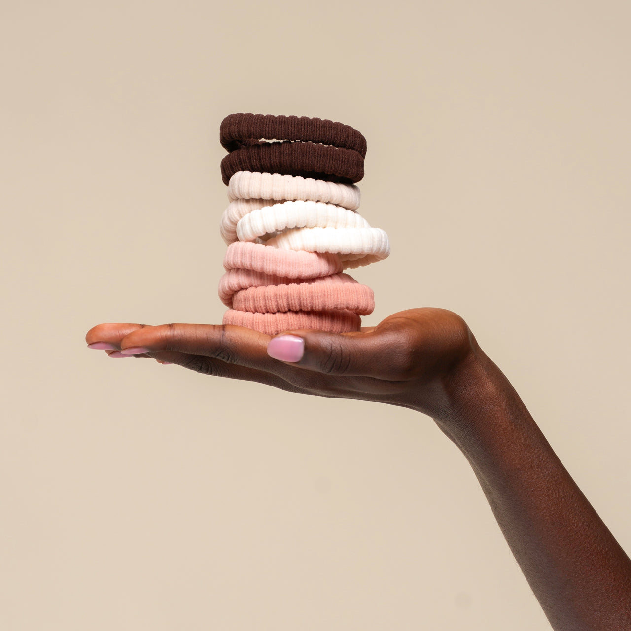 Blush Ribbed Hair Elastics - Image 5