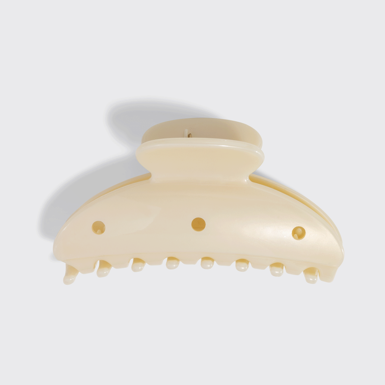 KitschPop™️ Curved Claw Clip & Charms in Pearlized Cream - Image 3