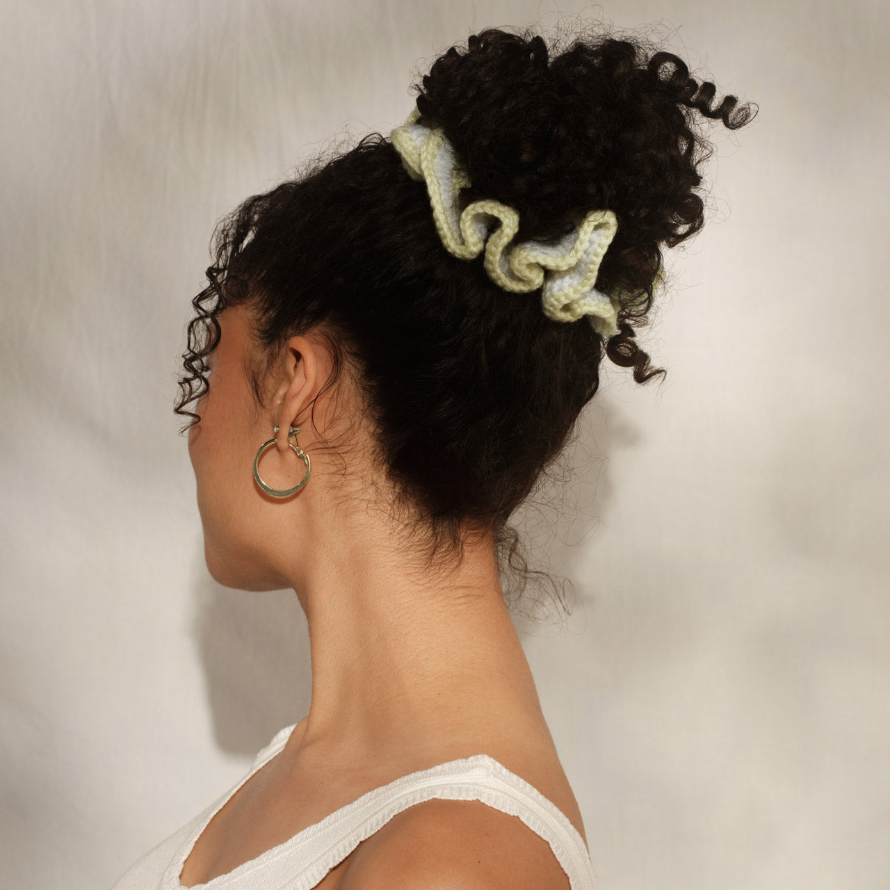 Butter Yellow Crochet Scrunchie - Image 2