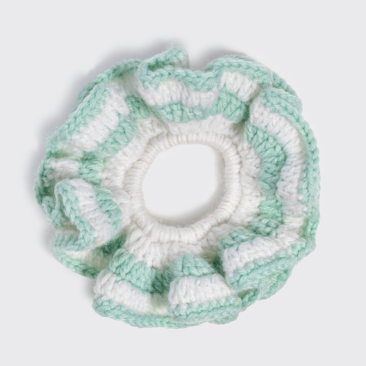 Seafoam Blue Crochet Scrunchie - Image 3