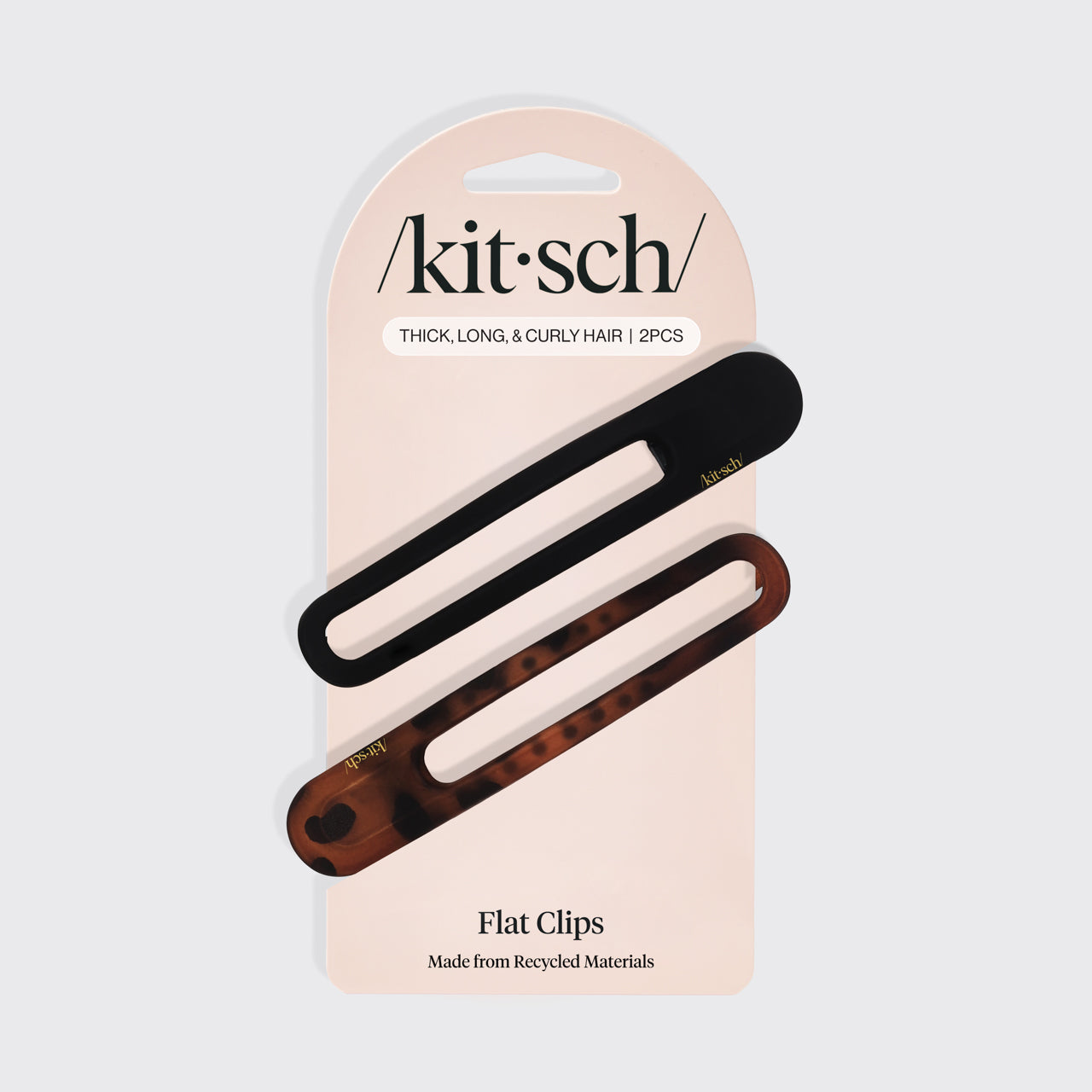 Black & Tort Curved Flat Lay Claw Clips 2pc Set - Image 5