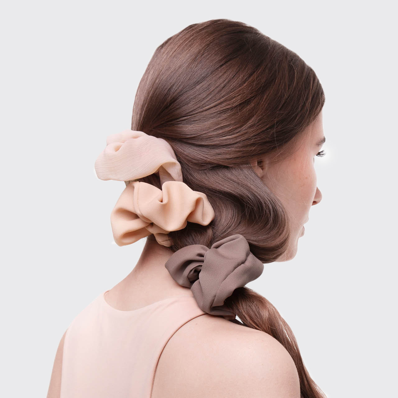 Crepe Scrunchies in Terracotta - Image 2