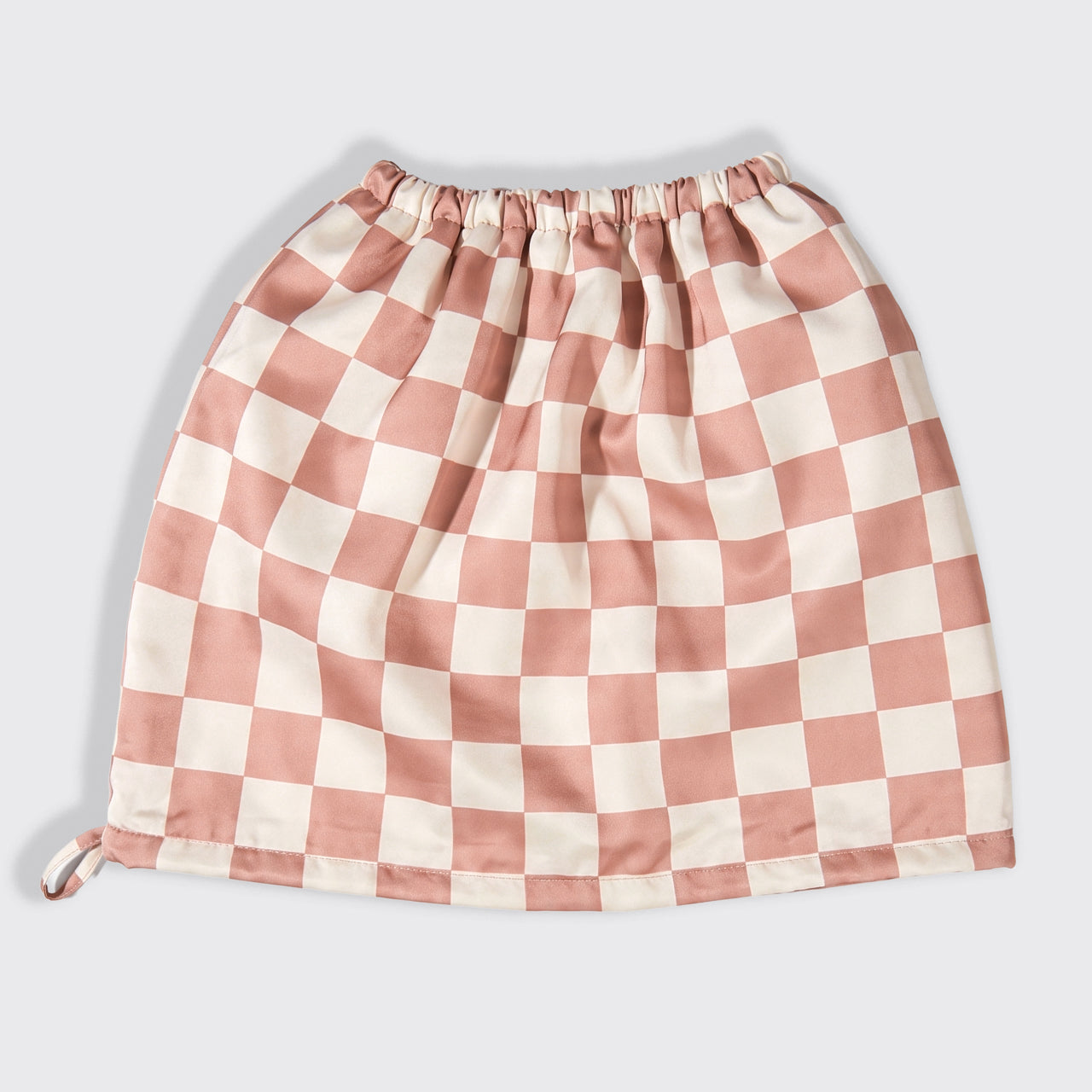 Terracotta Checker Satin Shower Cap - Image 5