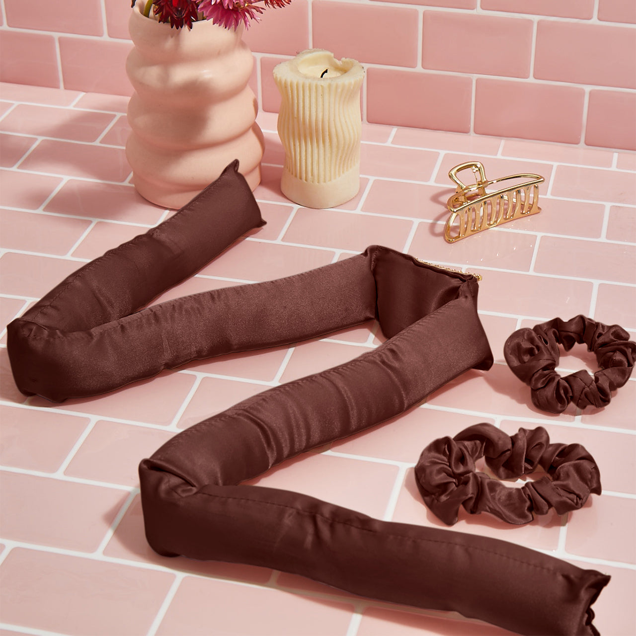 Chocolate XL Satin Heatless Curling Set - Image 6