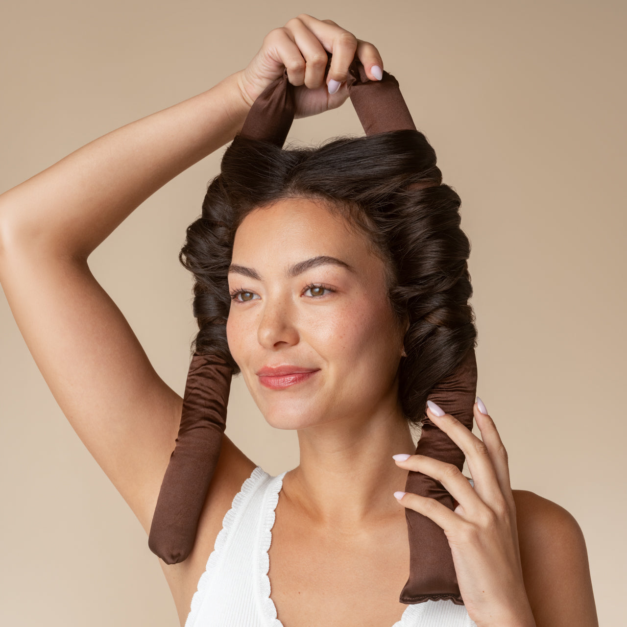 Chocolate XL Satin Heatless Curling Set - Image 2