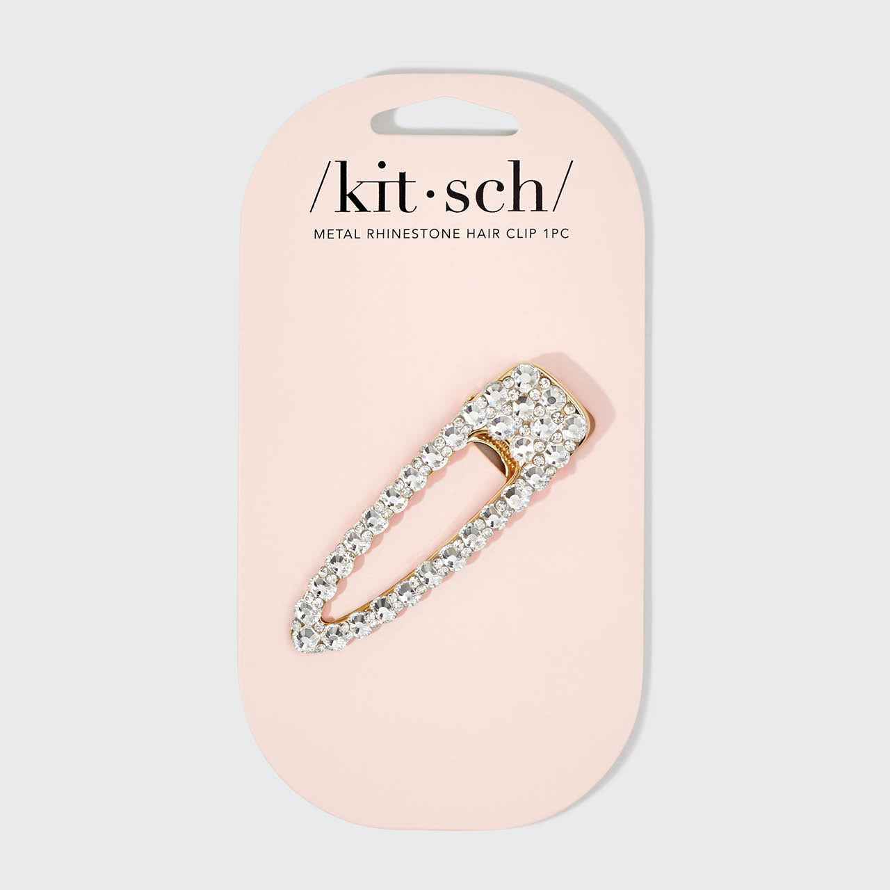 Metal Rhinestone Large Open Shape Hair Clip - Gold - Image 3