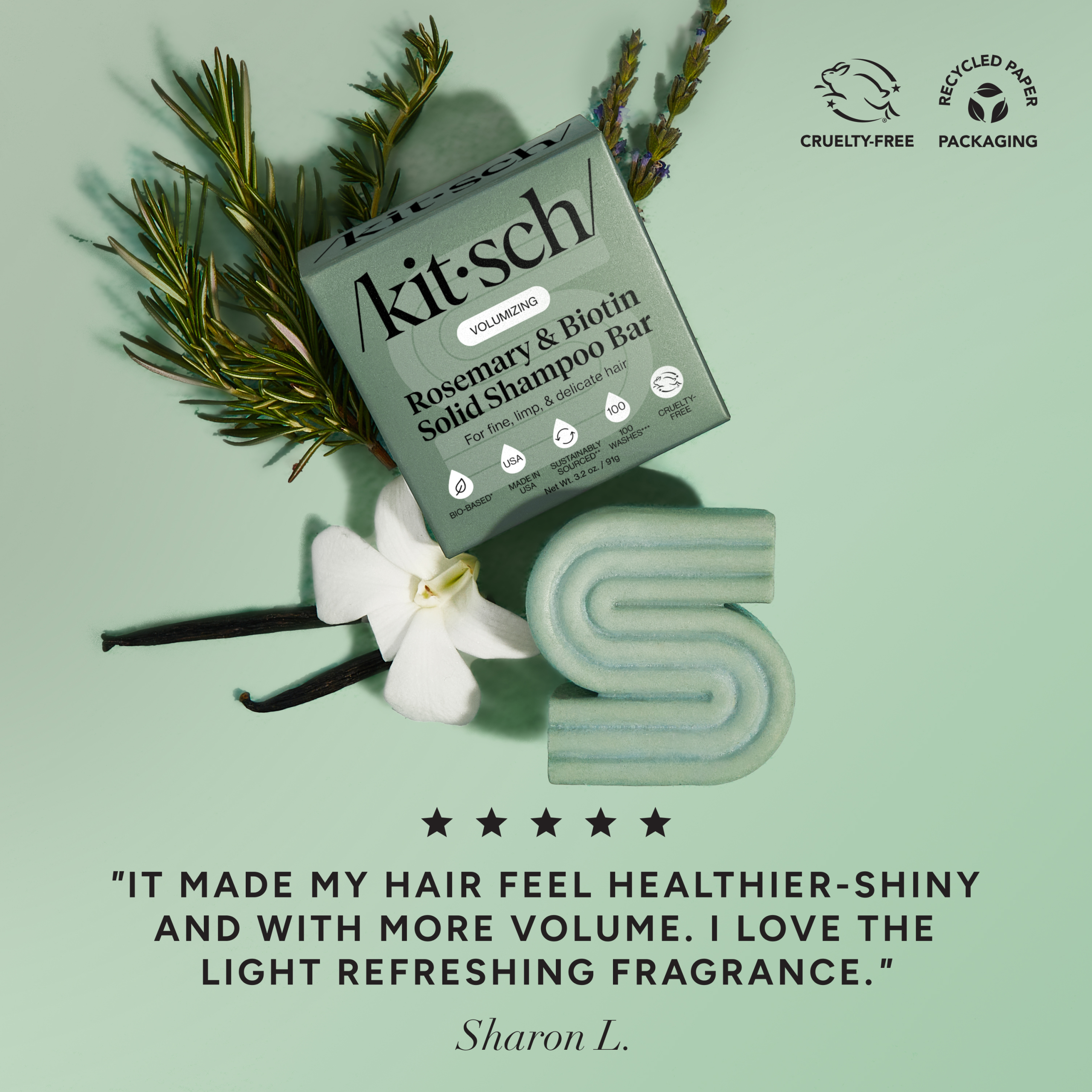 Winter Welcome Kit Rosemary & Biotin Volumizing Shampoo & Conditioner Bar Combo - Image 2
