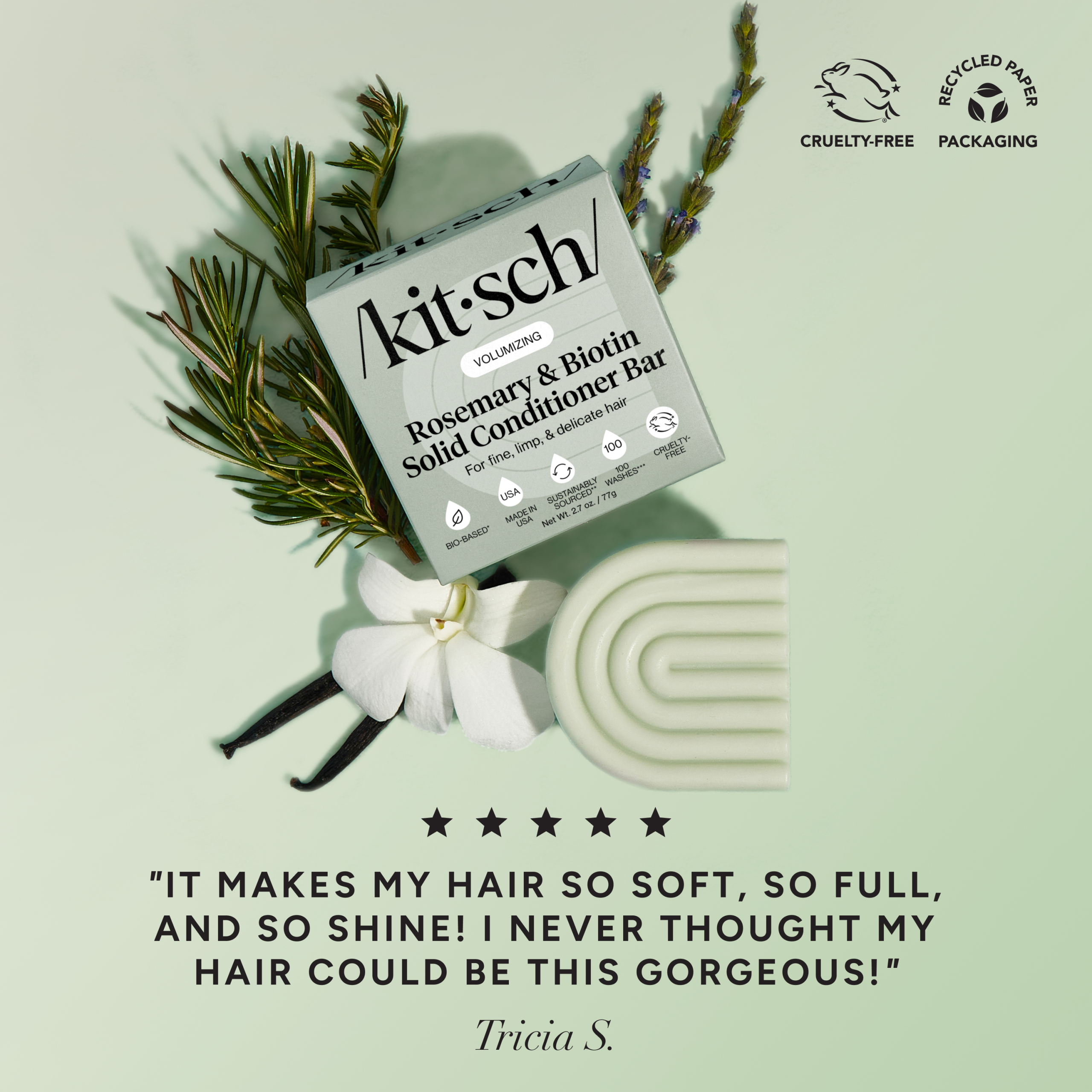 Winter Welcome Kit Rosemary & Biotin Volumizing Shampoo & Conditioner Bar Combo - Image 4