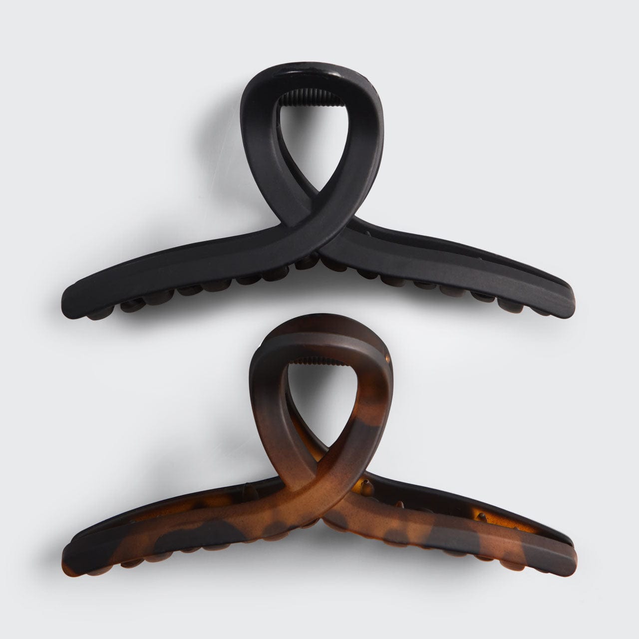 Black & Tort Loop Claw Clips 2pc Set - Large - Image 4