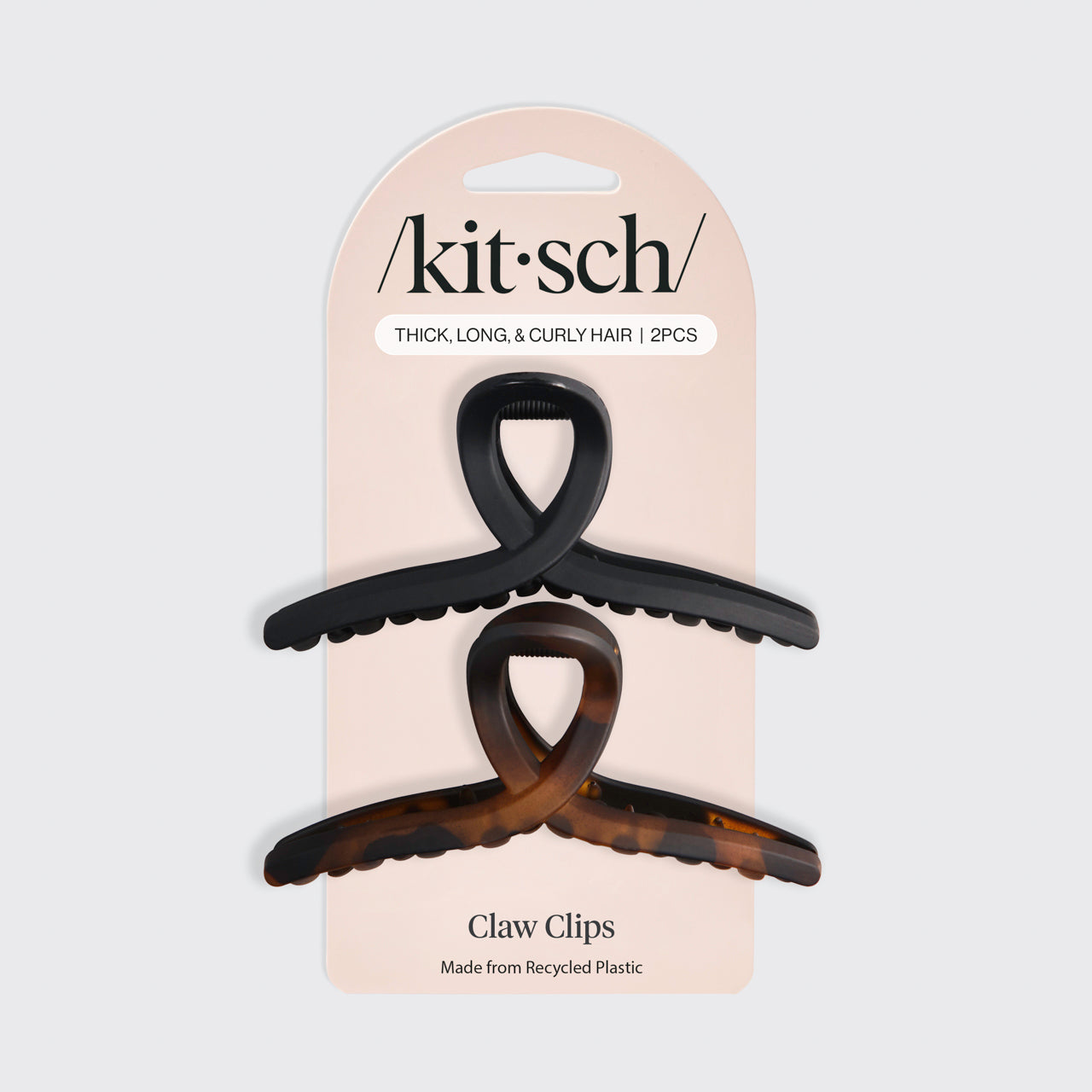 Black & Tort Loop Claw Clips 2pc Set - Large - Image 3