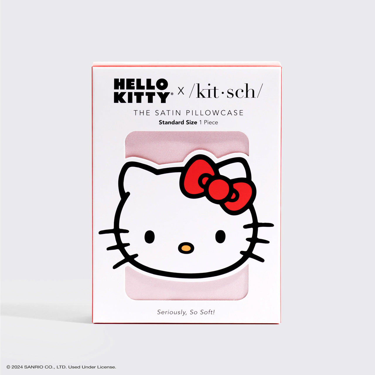 Kitsch x Hello Kitty Satin Pillowcase in Pink Hello Kitty Face - Image 5