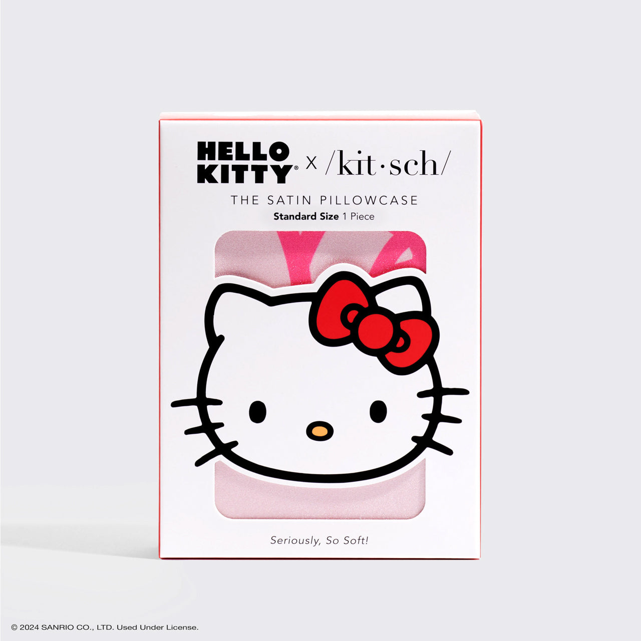 Kitsch x Hello Kitty Satin Pillowcase in Pink Hello Kitty Faces - Image 5