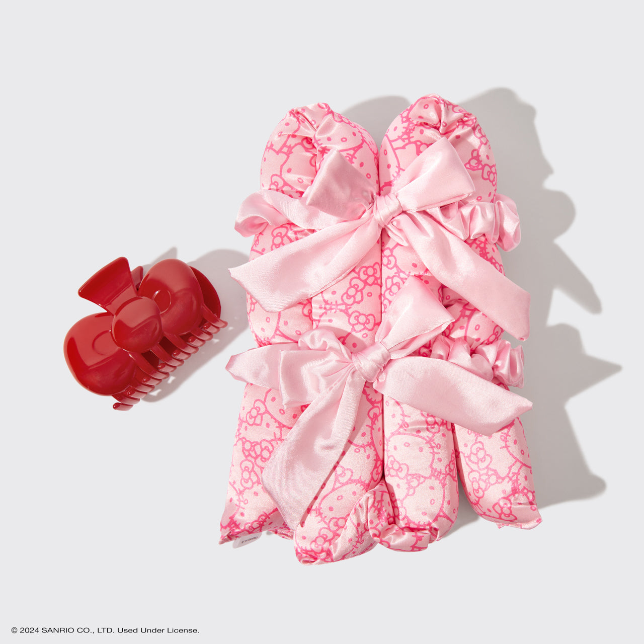 Hello Kitty x Kitsch XL Satin Heatless Styling & Bow Claw Clip 4pc Set - Image 2