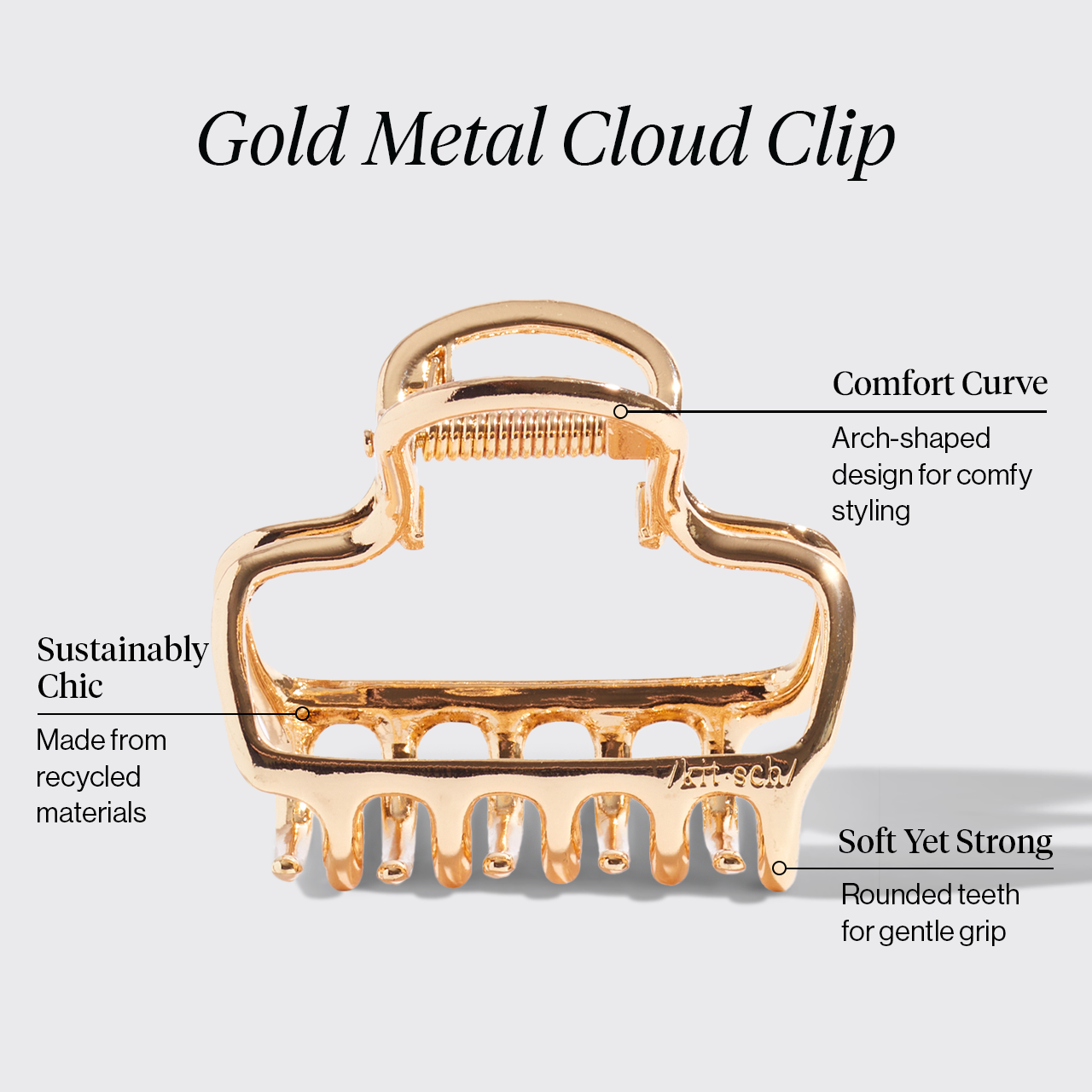 Gold Metal Cloud Claw Clip - Image 3