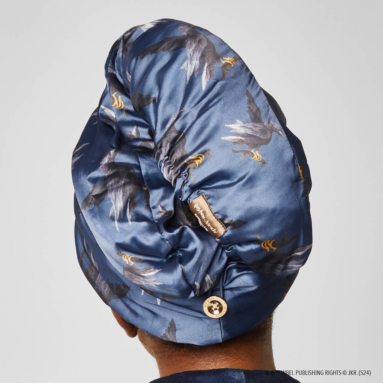 Kitsch x Harry Potter Satin Wrapped Hair Towel in Ravenclaw - Image 2